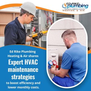 Top Energy-Saving Tips for Heating and Cooling Near Vandalia, OH 3 HVAC technician performing maintenance on outdoor air conditioning unit to improve efficiency and performance
