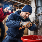 Reliable Plumbing Repair Services in Vandalia, OH, for Cold-Weather Emergencies Emergency plumber repairing burst pipe in basement during winter in Vandalia OH to prevent water damage