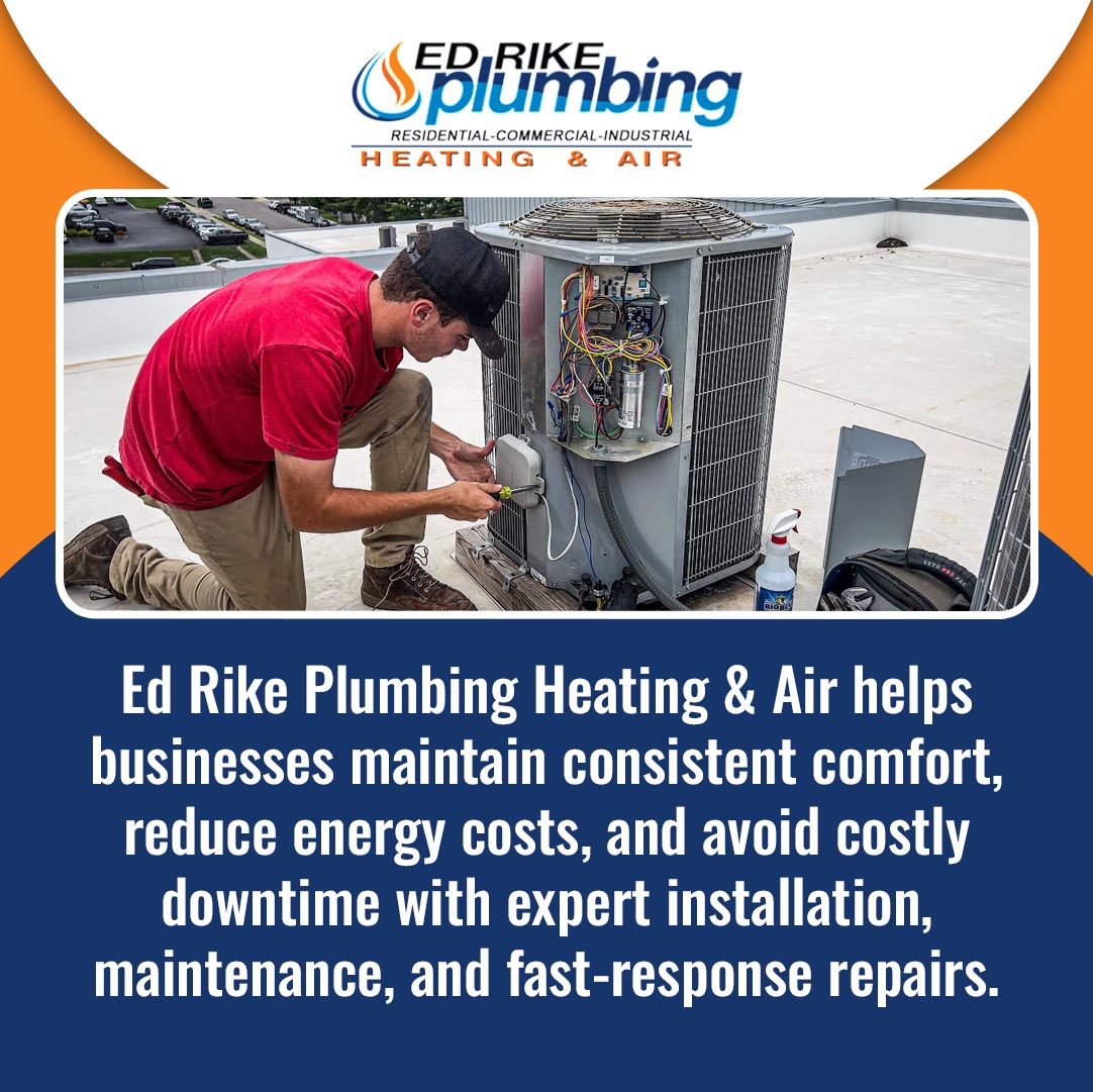 Commercial HVAC Contractors Near Vandalia, OH: Upgrade Your Business Comfort 3 Technician repairing HVAC unit for commercial maintenance and energy efficiency in Vandalia OH