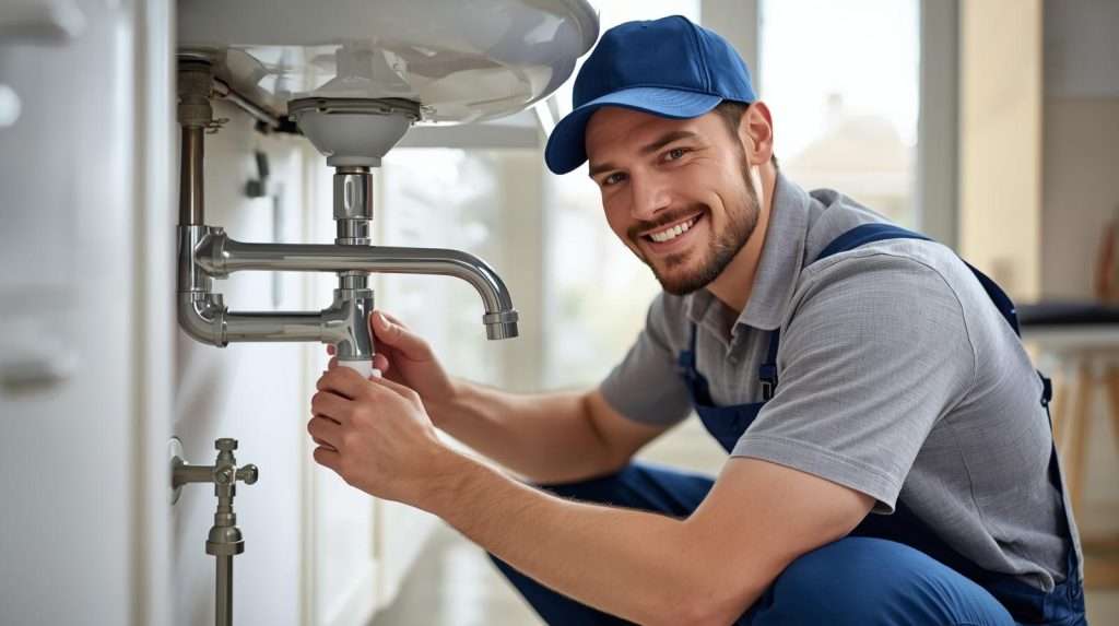 professional plumber repairing under sink lewisburg oh