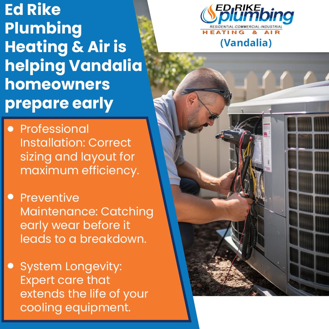 Why Timely Air Conditioning Installation Near Vandalia, OH, Matters for Summer Comfort 2 HVAC technician performing air conditioning maintenance for improved efficiency in Vandalia homes