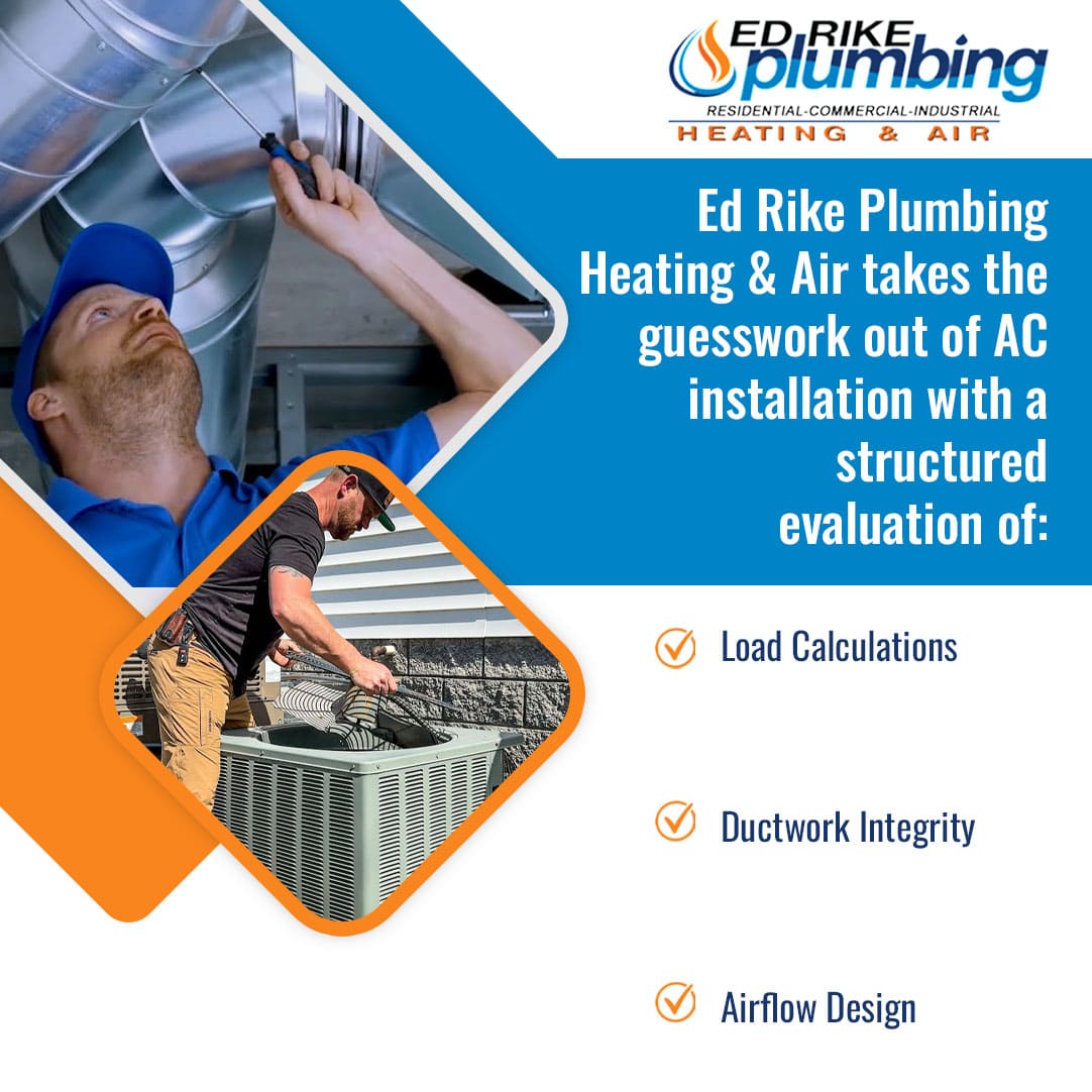 Choosing the Right Air Conditioning Installation Near Miamisburg, OH, After Winter Wear 2 HVAC technician inspecting ductwork and outdoor AC unit for proper installation and airflow design in Miamisburg
