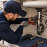 Preventive Plumbing Maintenance Tips from Miamisburg, OH Experts Plumber performing under-sink plumbing maintenance and repair in Miamisburg, OH