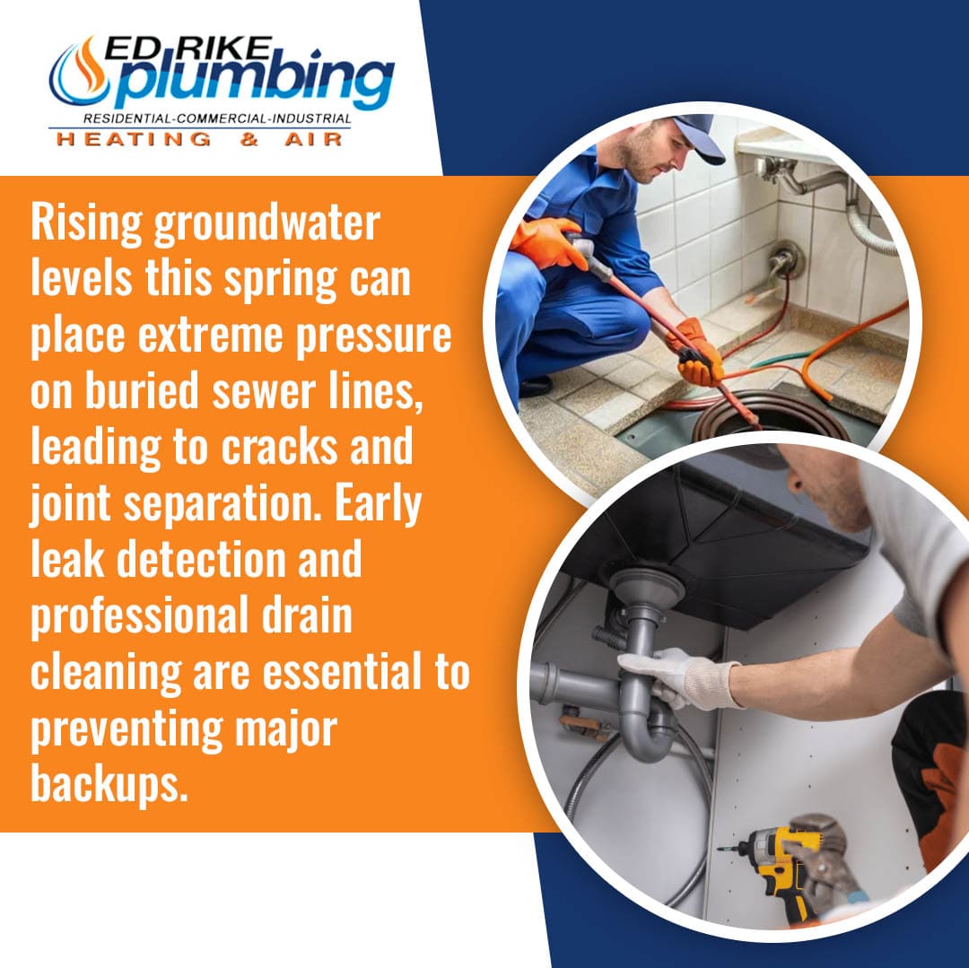Spring Rainfall and Sewer Line Repair: How Excess Groundwater Affects Your Plumbing System 3 Plumbers performing early leak detection and professional drain cleaning to prevent sewer line backups caused by rising spring groundwater in Dayton.